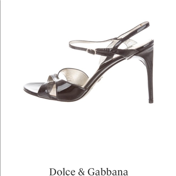 DOLCE &GABBANA PATENT CROSSOVER SANDALS - Picture 2 of 8